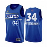 Camiseta All Star 2021 Milwaukee Bucks Giannis Antetokounmpo #34 Azul